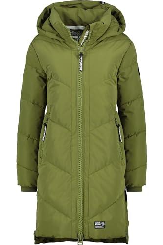 ALIFE AND KICKIN LunaAK A Coat - Winterjacke Damen, Warm Gefütterte Steppmantel mit Kapuze, Langer Wintermantel in Daunenoptik, Praktischer 2-Wege Zip Damen Winterjacke, Jacke sea kelp L von alife & kickin