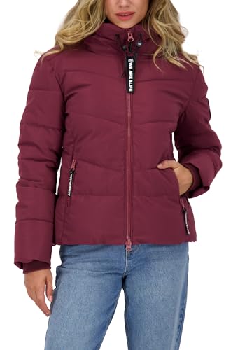 ALIFE AND KICKIN MicaelaAK A Puffer Jacket - Winterjacke Damen mit kapuze, warme Steppjacke, gefüttert in Daunenoptik, kurze vegane Damen Winterjacke Damen Steppjacke, Winterjacke dark cherry M von alife & kickin