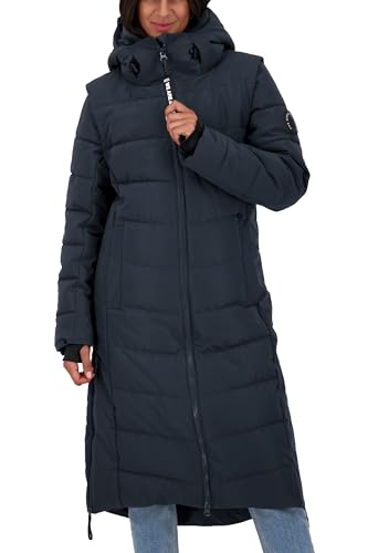 ALIFE AND KICKIN NellyAK A Puffer Coat - Winterjacke Damen mit Kapuze, langer Wintermantel in Daunenoptik, warme Steppjacke mit abnehmbarer Ärmel Damen Steppjacke, Winterjacke marine XXL von alife & kickin