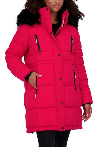 ALIFE AND KICKIN NicolaAK A Puffer Coat - Winterjacke Damen mit Fellkapuze, warme Steppjacke, kurzer Steppmantel gefüttert in Daunenoptik, Damen Winterjacke, Steppjacke, Jacke fuchsia M von alife & kickin