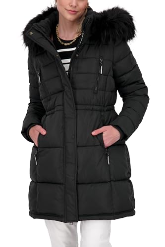 ALIFE AND KICKIN NicolaAK A Puffer Coat - Winterjacke Damen mit Fellkapuze, warme Steppjacke, kurzer Steppmantel gefüttert in Daunenoptik, Damen Winterjacke, Jacke, Steppjacke moonless XL von alife & kickin