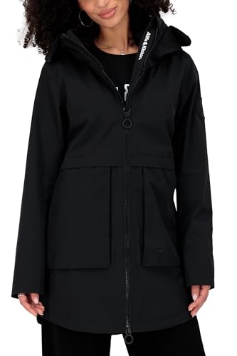 ALIFE AND KICKIN NoelieAK A Coat - Jacke Damen Übergangsjacke,Lange Frühlingsjacke Damen mit Kapuze, Leicht Gefütterte Kapuzenjacke Damen Übergangsjacke, Jacke moonless M von alife & kickin