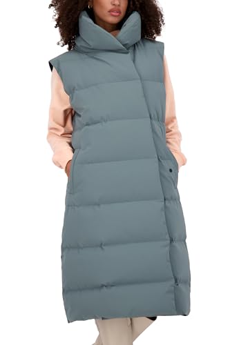 ALIFE AND KICKIN PhoebeAK A Long Vest - Steppweste Damen Lang, Weste Damen in Daunenoptik, Warme Ärmellose Daunenweste mit Extra Hohem Kragen, Damen Steppweste, Weste basalt M von alife & kickin