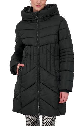 ALIFE AND KICKIN PriskaAK A Puffer Parka - Winterjacke Damen mit Kapuze, langer Wintermantel in Daunenoptik, stylische Steppjacke aus glänzendem Material Damen Steppjacke, Winterjacke moonless L von alife & kickin