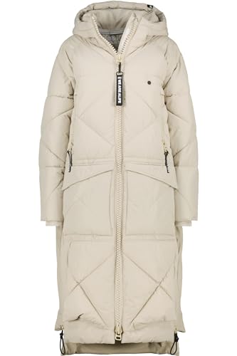 ALIFE AND KICKIN RitaAK A Puffer Coat - Warme Winterjacke Damen, Steppmantel Gefüttert mit Kapuze, Lange Puffer Jacke in Daunenoptik, mit Stylischen Reißverschlüssen Damen Winterjacke, Jacke pumice M von alife & kickin