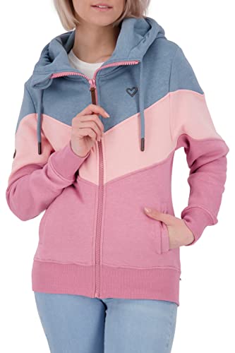 ALIFE and Kickin StellinaAK A Hooded Sweatjacket Damen Kapuzensweatjacke, Sweatjacke Mauve Melange XL von alife & kickin