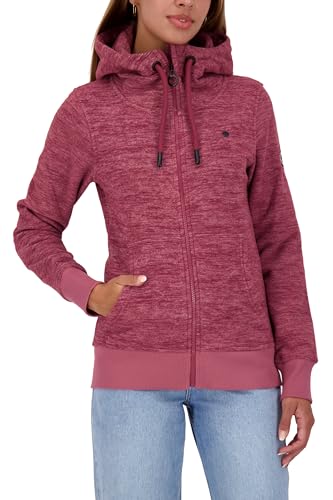 ALIFE AND KICKIN YasminAK F Polarfleece - Fleecejacke Damen, Vielseitige Sweatjacke mit Kapuze und Reißverschluss Damen Fleecejacke, Sweatjacke cranberry juice melange XL von alife & kickin