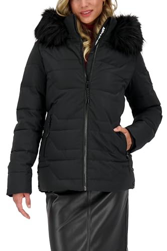 ALIFE AND KICKIN ZophiaAK A Puffer Jacket - Winterjacke Damen mit Fellkapuze, warme Steppjacke, gefüttert in Daunenoptik, kurze vegane Damen Winterjacke Damen Winterjacke, Steppjacke moonless M von alife & kickin