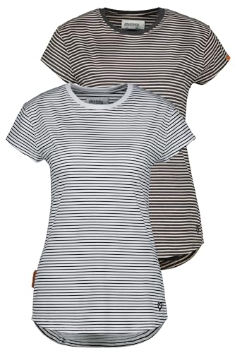 ALIFE and Kickin 2 Pack - MimmyAK Shirt Damen weiß Stripes/schwarz Stripes XXL von alife & kickin