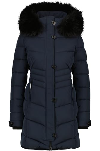 ALIFE and Kickin AmaliaAK A Puffer Coat – Damen Wintermantel Steppmantel – Lange Winterjacke für Kalte Tage – Mantel für Herbst & Winter – Perfekt für Freizeit & Alltag Marine M von alife & kickin