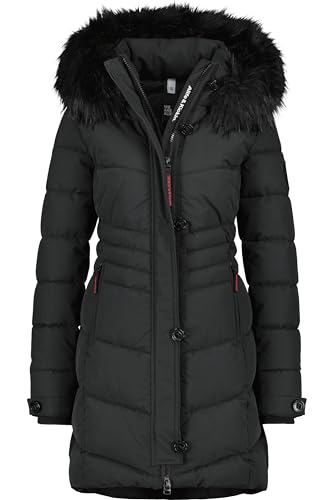 ALIFE and Kickin AmaliaAK A Puffer Coat – Damen Wintermantel Steppmantel – Lange Winterjacke für Kalte Tage – Mantel für Herbst & Winter – Perfekt für Freizeit & Alltag Moonless XXL von alife & kickin