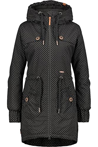 ALIFE and Kickin CharlotteAK A Coat – Damen Wintermantel – Lange Winterjacke für Kalte Tage – Mantel für Herbst & Winter – Perfekt für Freizeit & Alltag Black dots XS von alife & kickin