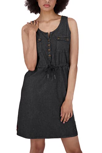 ALIFE and Kickin DorisAK DNM Dress Damen Sommerkleid, Jeanskleid, Kleid Black Denim L von alife & kickin