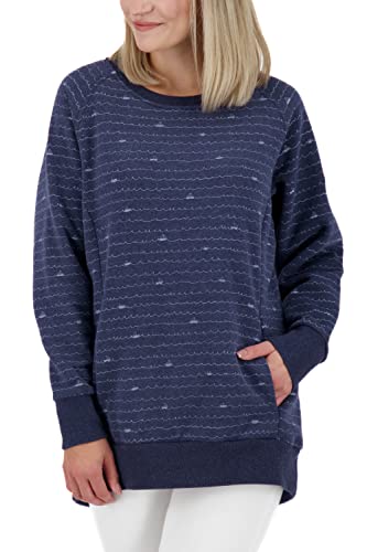 ALIFE and Kickin HelenAK B Crewneck Damen Sweatshirt Marine Melange S von alife & kickin