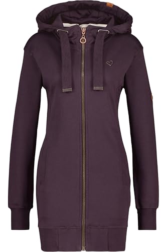 ALIFE and Kickin JasinaAK A Hooded Sweat Jacket – Damen Sweatjacke – Kapuzenjacke mit Reißverschluss – Perfekt für kalte Tage – Zipper Jacke für Herbst & Winter aubergine XS von alife & kickin