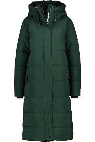 ALIFE AND KICKIN KatiaAK A Puffer Coat - Winterjacke Damen mit Kapuze, langer Wintermantel in Daunenoptik, warme Steppjacke, Damen Winter Oberbekleidung Damen Steppjacke, Winterjacke dark forest XL von alife & kickin