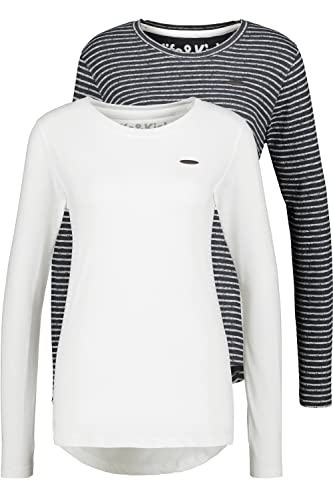 ALIFE and Kickin LeaAK Longsleeve Doublepack – Damen Longsleeve – Bequemes Langarmshirt für Frühling & Herbst – Weich & Atmungsaktiv – Perfekt für Übergangszeiten Moonless XL von alife & kickin