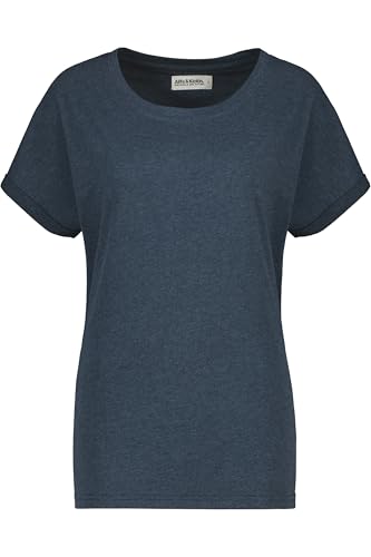 ALIFE and Kickin MalaikaAK A - Damen T-Shirt, Frauen Sommer Kurzarmshirt, Bequem & Leicht, mit Rundhalsausschnitt & Überschnittene Ärmel Damen Kurzarmshirt, T-Shirt Marine Melange M von alife & kickin