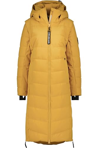 ALIFE AND KICKIN NellyAK A Puffer Coat - Winterjacke Damen mit Kapuze, langer Wintermantel in Daunenoptik, warme Steppjacke mit abnehmbarer Ärmel Damen Steppjacke, Winterjacke camel S von alife & kickin