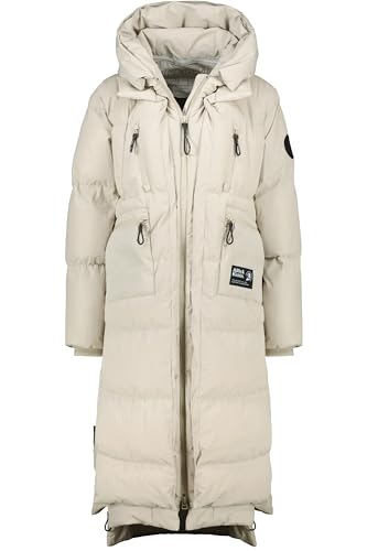 ALIFE and Kickin RihannaAK A Puffer Coat – Damen Wintermantel Steppmantel – Lange Winterjacke für Kalte Tage – Mantel für Herbst & Winter – Perfekt für Freizeit & Alltag Pumice L von alife & kickin