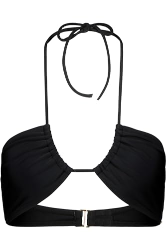 ALIFE and Kickin SamyAK A Bikini Top - Damen Bikini Oberteil, Bandeau Neckholder mit Cutout-Option & 3-Stufen Verschluss, Elastisch & Komfortablel Black XXL von alife & kickin