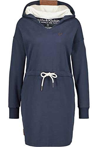 ALIFE and Kickin ScarlaAK A Sweatdress – Damen Hoodie – Pullover mit Kapuze Ideal für Freizeit & Alltag - Sweatshirt - Kapuzenpullover Marine M von alife & kickin