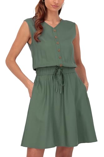 ALIFE and Kickin ScarlettAK A Sleeveless Dress Damen Sommerkleid, Kleid sage Leaf M von alife & kickin