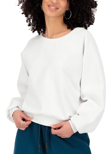 ALIFE and Kickin TeonaAK A Oversize Sweatshirt - Basic Sweatshirt Damen, Pullover mit Rundhalsschnitt und Raglanarmen, Rundhalspullover Damen Rundhalspullover, Sweatshirt Brilliant White M von alife & kickin