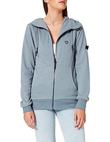 ALIFE and Kickin YasminAK A Sweatjacket – Damen Sweatjacke – Leichte Jacke mit Reißverschluss – Kurze Kapuzenjacke Perfekt für Übergangszeiten Steel S von alife & kickin
