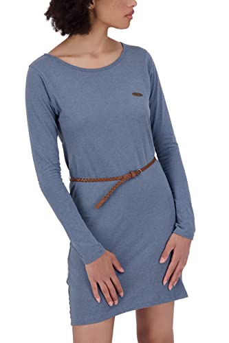 ALIFE and Kickin EllinAK A Longsleeve Dress Damen Sommerkleid, Kleid Nightblue Melange S von alife & kickin