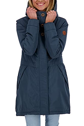 ALIFE and Kickin HannaAK Coat – Damen Winterjacke Parka – Mantel mit Kapuze – Perfekt für Kalte Tage, Herbst & Winter – Robuste Jacke Marine XL von alife & kickin