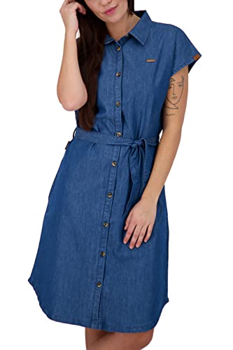 ALIFE and Kickin MaeveAK DNM A Shirt Dress Damen Sommerkleid, Kleid Dark Denim Washed XS von alife & kickin