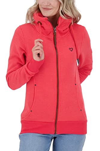 alife & kickin Damen VivianAK A Sweatjacket Sweatjacke Damensweatjacke Freizeitjacke Sweater Kapuzensweatjacke Sweatshirt mit Reißverschluss und Kapuze XS-XXL, Coral Melange von alife & kickin