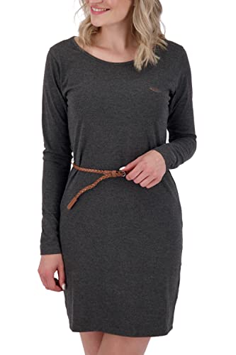 alife & kickin Damen EllinAK A Longsleeve Dress Kleid Damenkleid Freizeitkleid Sommerkleid XS-XXL, Moonless Melange, XL von alife & kickin