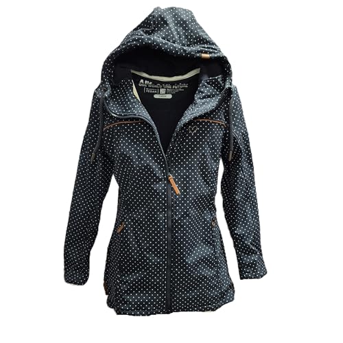alife & kickin Jacke Parka LoreneAK B Damen Softshelljacke, Lang mit Kapuze, Gepunktet Blau von alife & kickin
