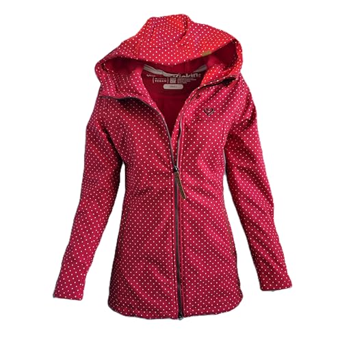 alife & kickin Jacke Parka LoreneAK Damen Softshelljacke, Rot mit Punktemuster, Kapuze, Reißverschluss Gr. M von alife & kickin