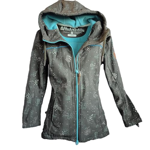 alife & kickin Parka Jacke LoreneB Damen Softshell-Parka, Lange Kapuzenjacke mit Türkisen Reißverschlüssen Gr. XXL von alife & kickin