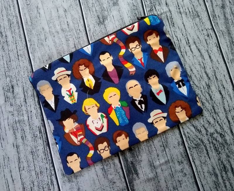 12 Ärzte Doctor Who Poly Mesh Reißverschluss Beutel Kosmetik Make-Up Tasche Auf Bestellung Handgefertigt von alittlegeekybags