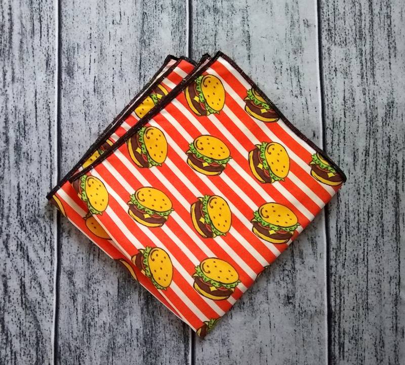 Cheeseburger Einstecktuch Einstecktuch Aus Baumwolle Auf Bestellung von alittlegeekybags
