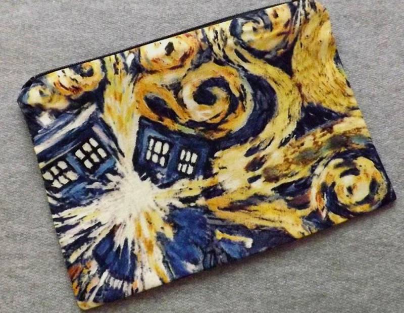 Explodierende Tardis Poly Mesh Reißverschluss Beutel Kosmetik Make Up Tasche Auf Bestellung Handgefertigt von alittlegeekybags
