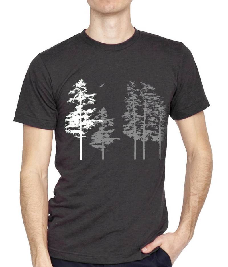 Herren Hemlock-Baum-T-Shirt Natur-Wald-Grafik-T-stück von alittlelark