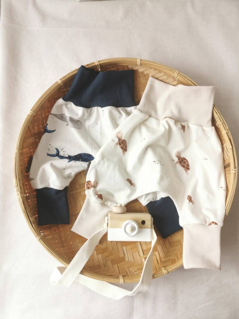 Pumphose Biobaumwolle Hose Babyhose Säugling Neugeborenen Baby Junge Mädchen Jersey Weich Mitwachsbündchen Frühchen Mitwachshose von alittlepengu