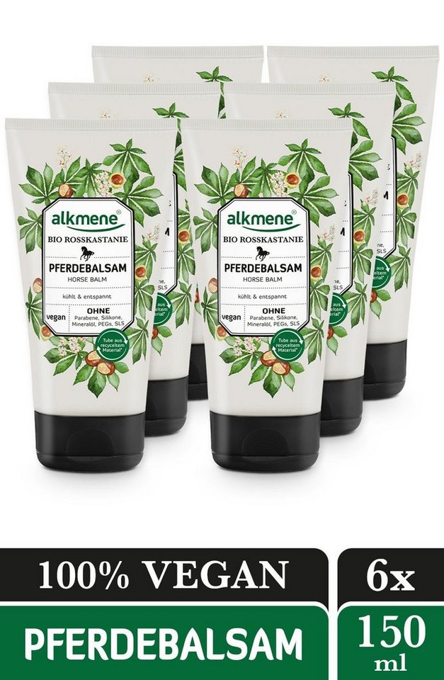 alkmene Feuchtigkeitscreme 6x Pferdebalsam Handcreme mit Bio Rosskastanie - Pferde Balsam, 6-tlg. von alkmene