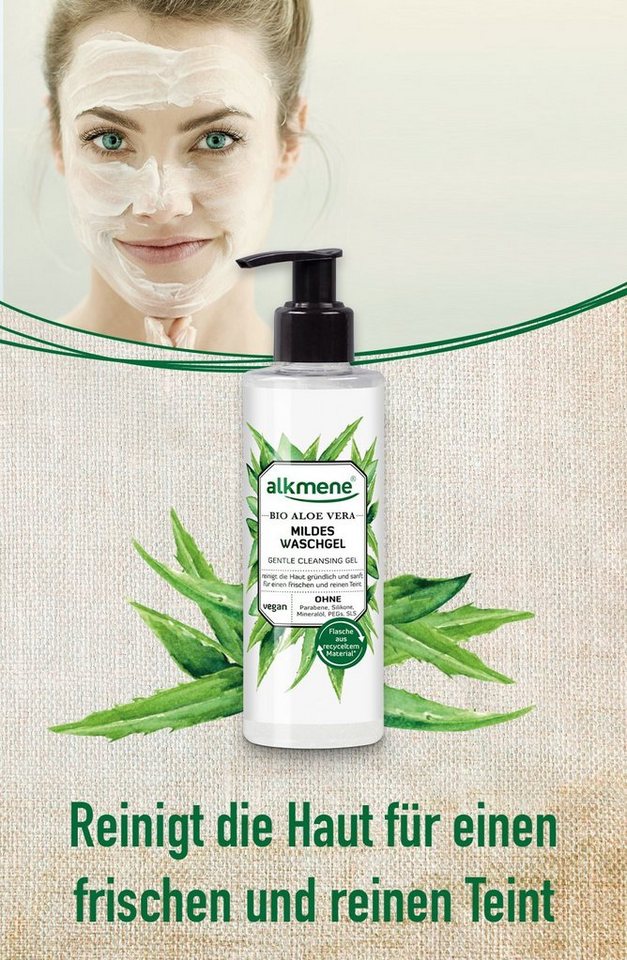 alkmene Gesichtsreinigungsgel Waschgel Bio Aloe Vera - milde & vegane Gesichtsreinigung, 1-tlg. von alkmene