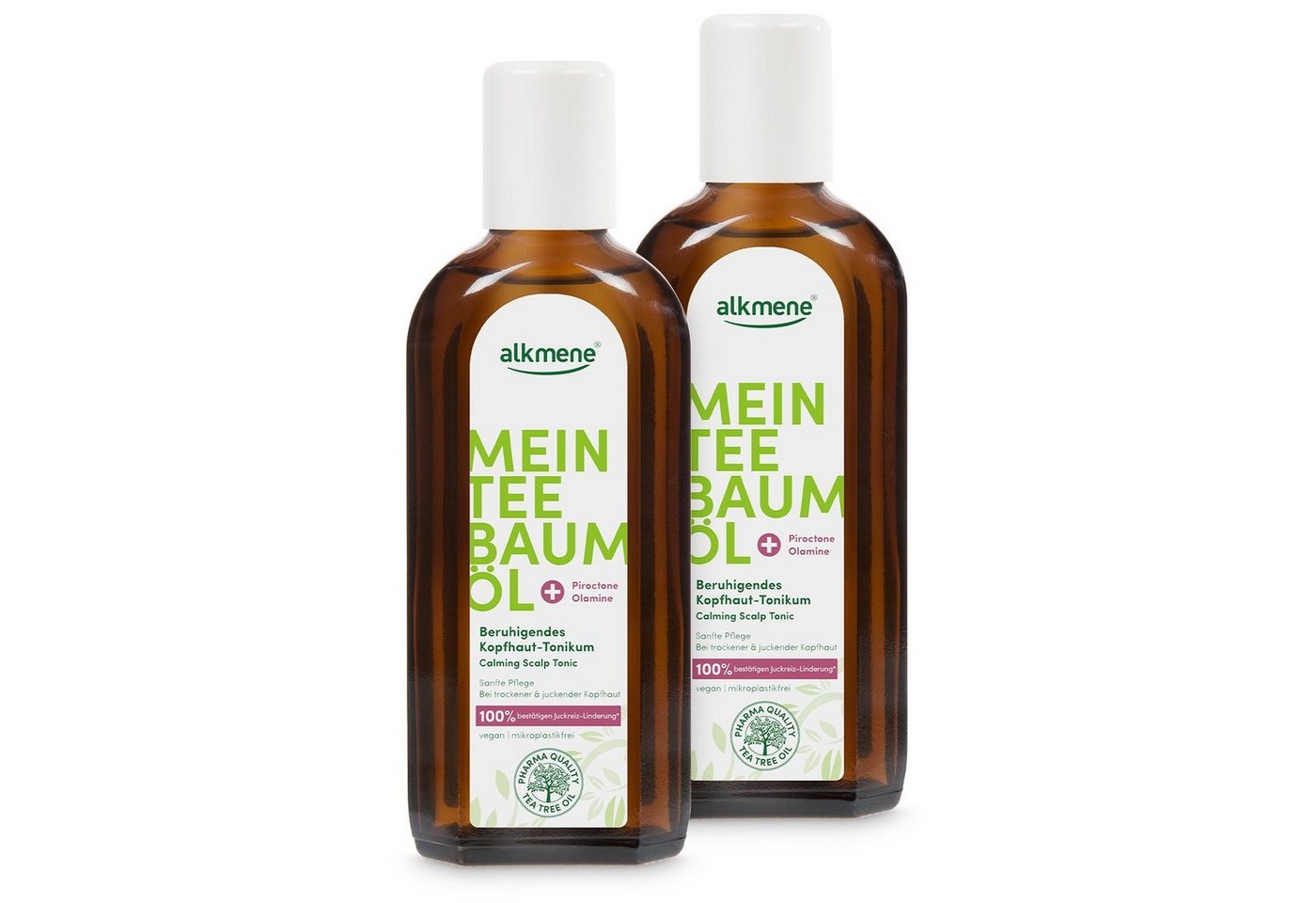 alkmene Haarwasser 2x Teebaumöl Kopfhaut Tonikum Juckreiz Linderung 100% bestätigt vegan, 2-tlg. von alkmene