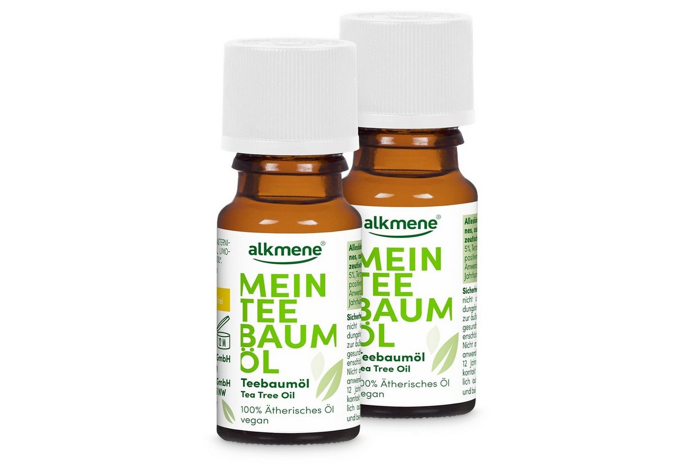 alkmene Körperöl 2x 100% reines Teebaumöl 10 ml vegan & klimaneutral für Haut & Haar, 2-tlg. von alkmene