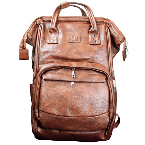 all Kids United® Wickeltasche Baby Wickelrucksack aus veganem Leder; Komplett Set mit Multifunktions-Babytaschen und Kinderwagengurte und Schultergurte von all Kids United