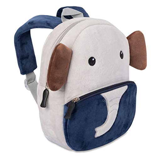 all Kids United Kinderrucksack für Kleinkinder Kindergarten Rucksack für Kinder Backpack Schultasche Tier-Rucksäcke 1-4 Jahre, Robust, Leichtgewichtig, Flauschig & ergonomische Träger (Elefant) von all Kids United