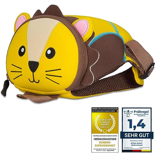 Kinderrucksack für Kleinkinder Kindergarten Rucksack für Kinder Backpack Schultasche Tier-Rucksäcke 2-6 Jahre Wasserfest, Leichtgewichtig, ergonomische Träger und extrem Robust (Löwe) von all Kids United