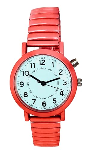 Herren-/Damen-Armbanduhr, 32 mm, beleuchtet, Nachtlicht, Stretch, elastisches Band, modische Armbanduhr von all4udeals